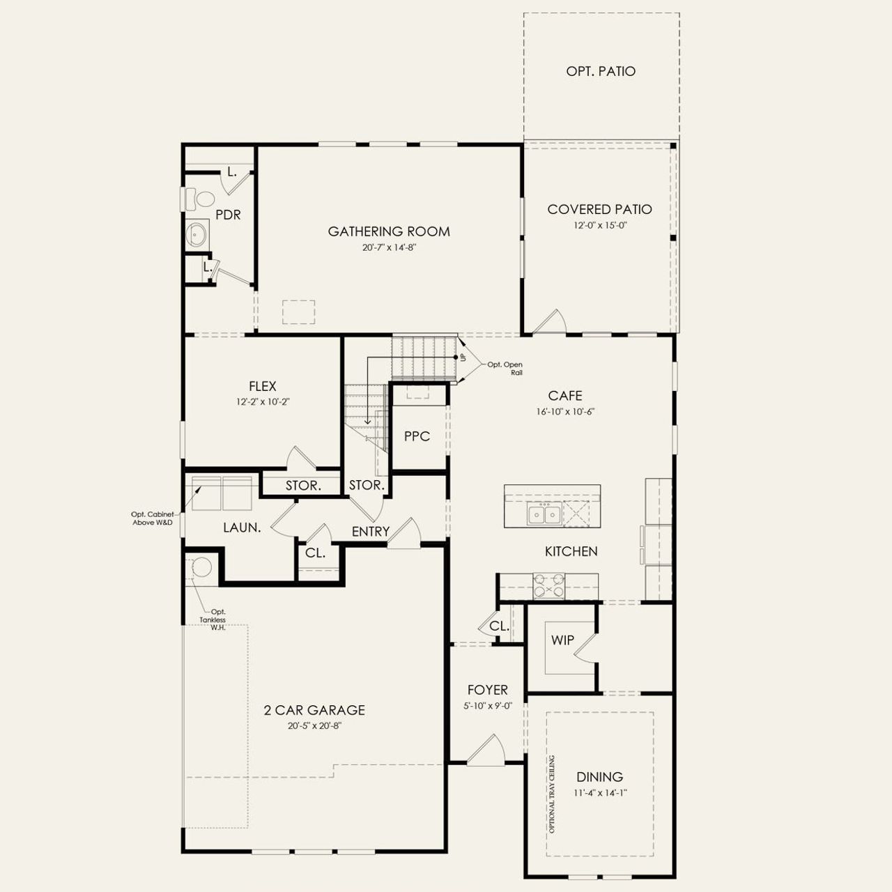 2D floor plan layout for the Liburnian by John Wieland in Treymor, Mount Juliet, TN (Image 2).