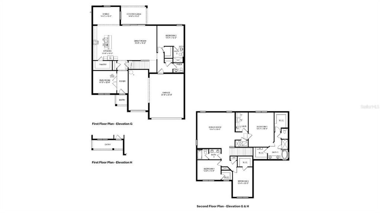 2D floor plan layout of this home in Legacy Preserve, Parrish, FL (Image 2).