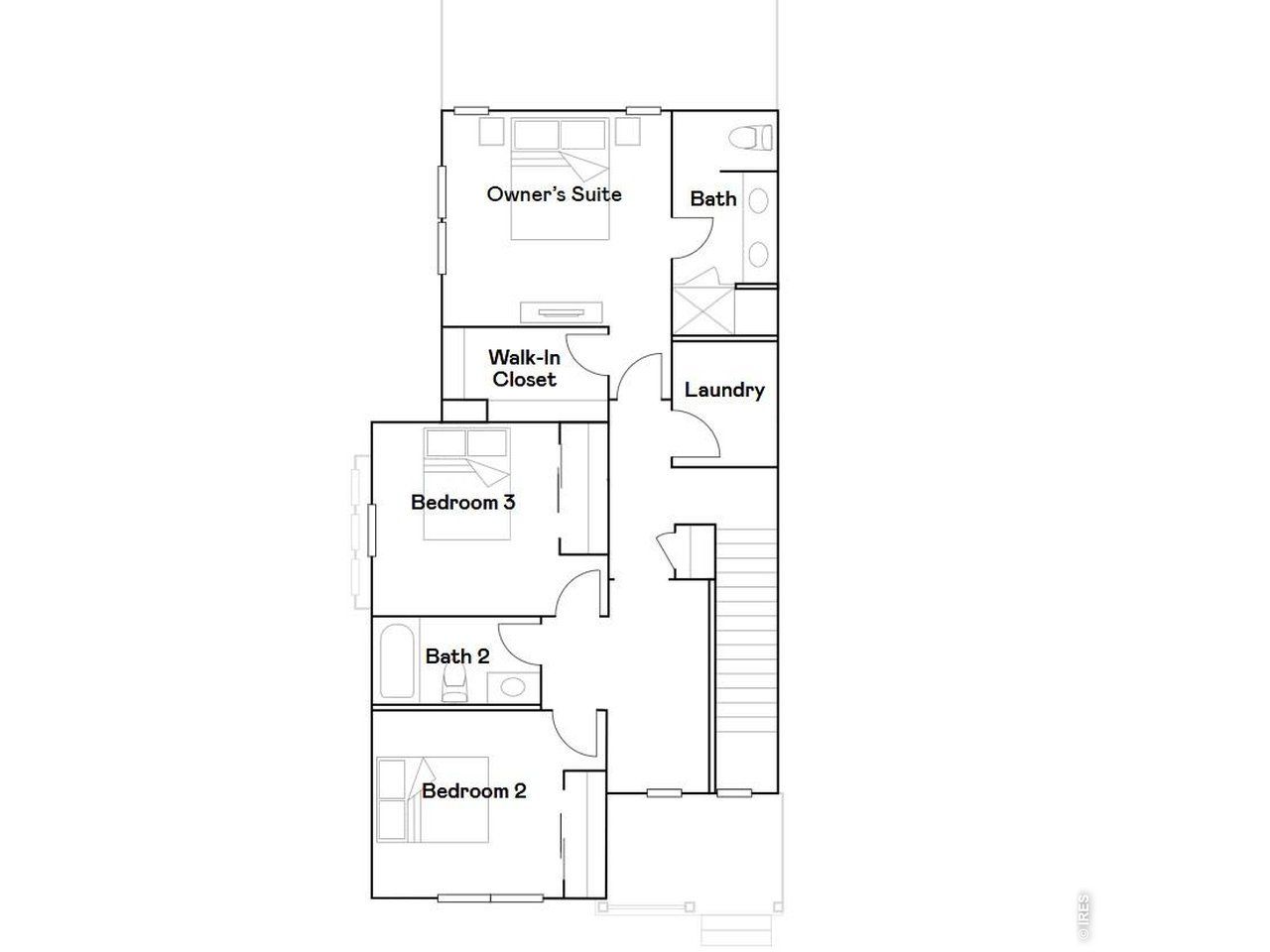 2D floor plan layout of this home in Timber Lark, Fort Collins, CO (Image 2).