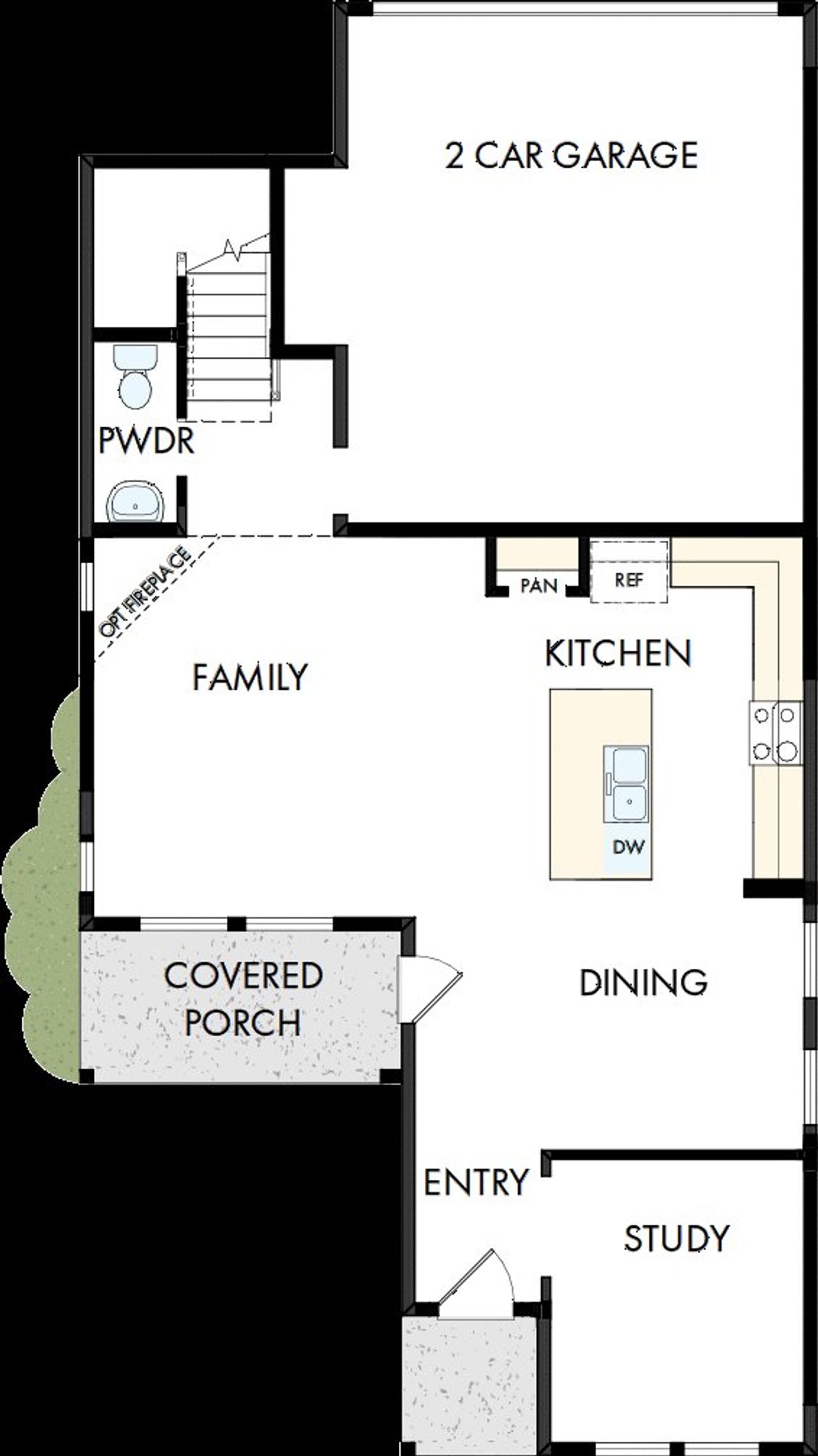 2D floor plan layout of this home in Painted Tree Woodland West – Village, McKinney, TX (Image 2).