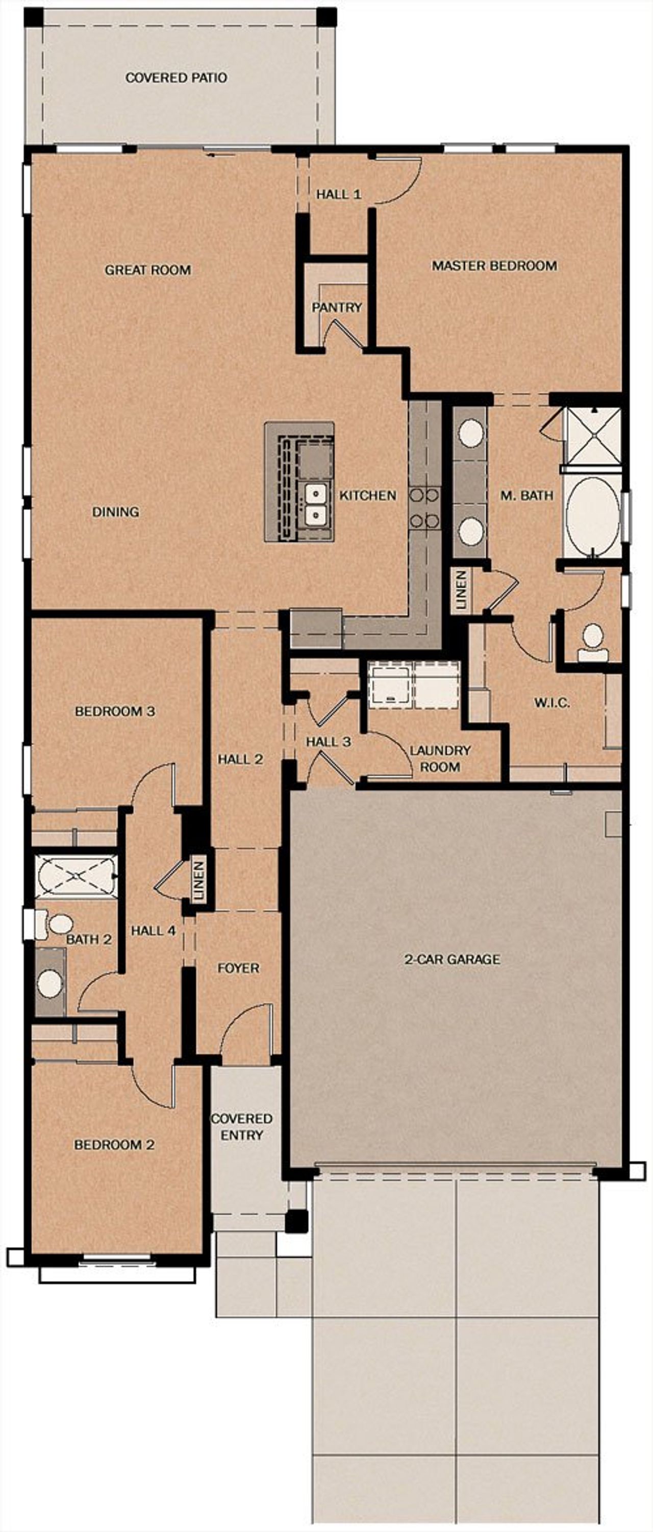 2D floor plan layout of this home in Calistoga at Enclave, Litchfield Park, AZ (Image 2). 2D floor plan layout of this home in Calistoga at Enclave, Litchfield Park, AZ (Image 2).