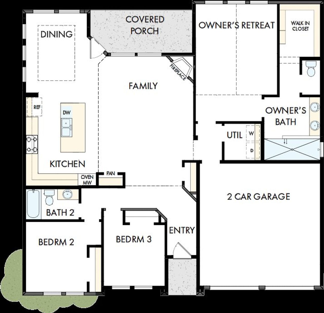 2D floor plan layout of this home in Elements at Viridian - Garden Series, Arlington, TX (Image 2).