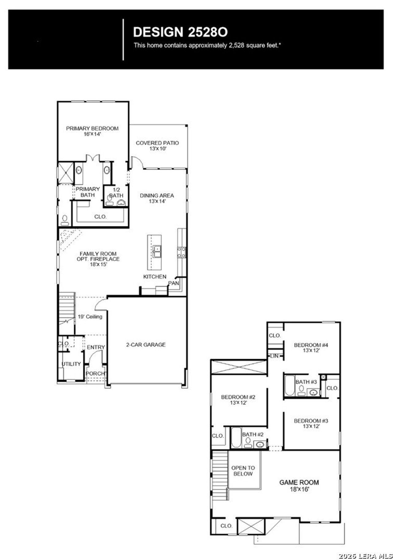 2D floor plan layout of this home in Solms Landing, New Braunfels, TX (Image 2).