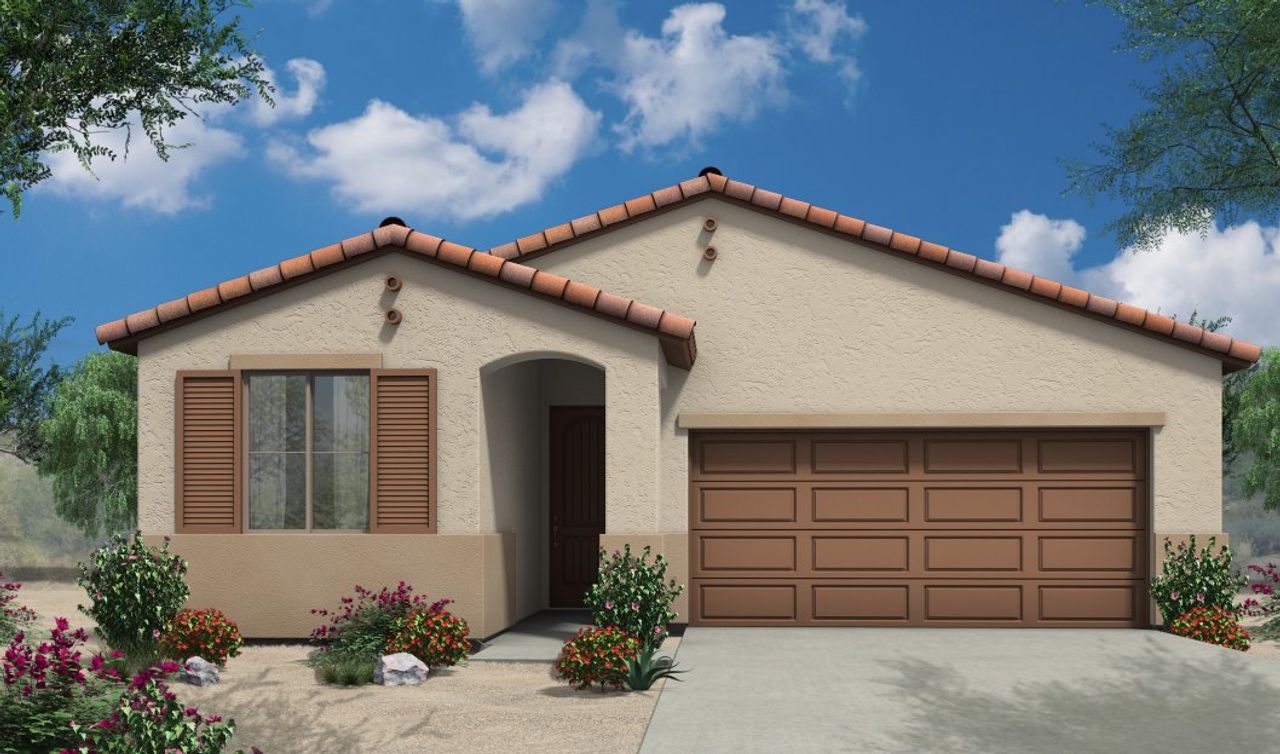 Representative exterior photo of a completed home built from the Brisas by Courtland Communities in Maple at North Copper Canyon, Surprise, AZ (Image 2).