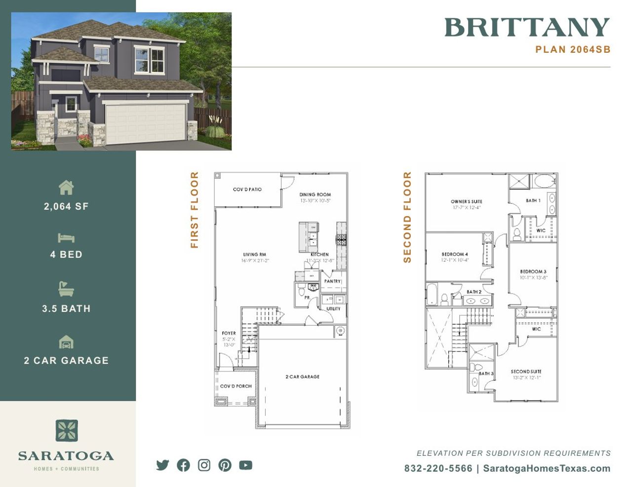 2D floor plan layout of this home in Glendale Lakes, Rosharon, TX (Image 2).