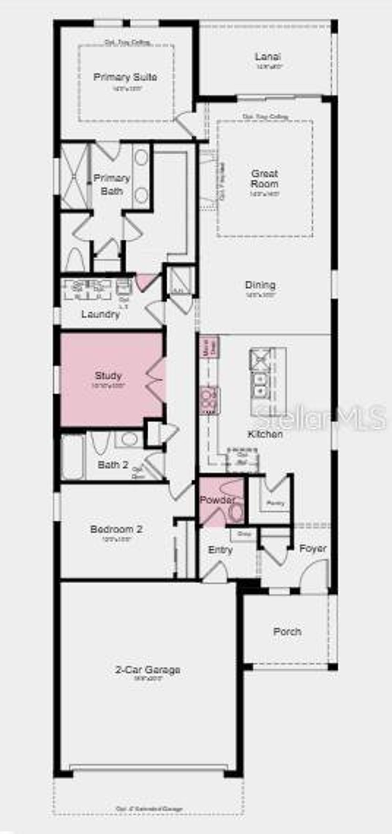 2D floor plan layout of this home in Esplanade at Wellen Park, Englewood, FL (Image 2).