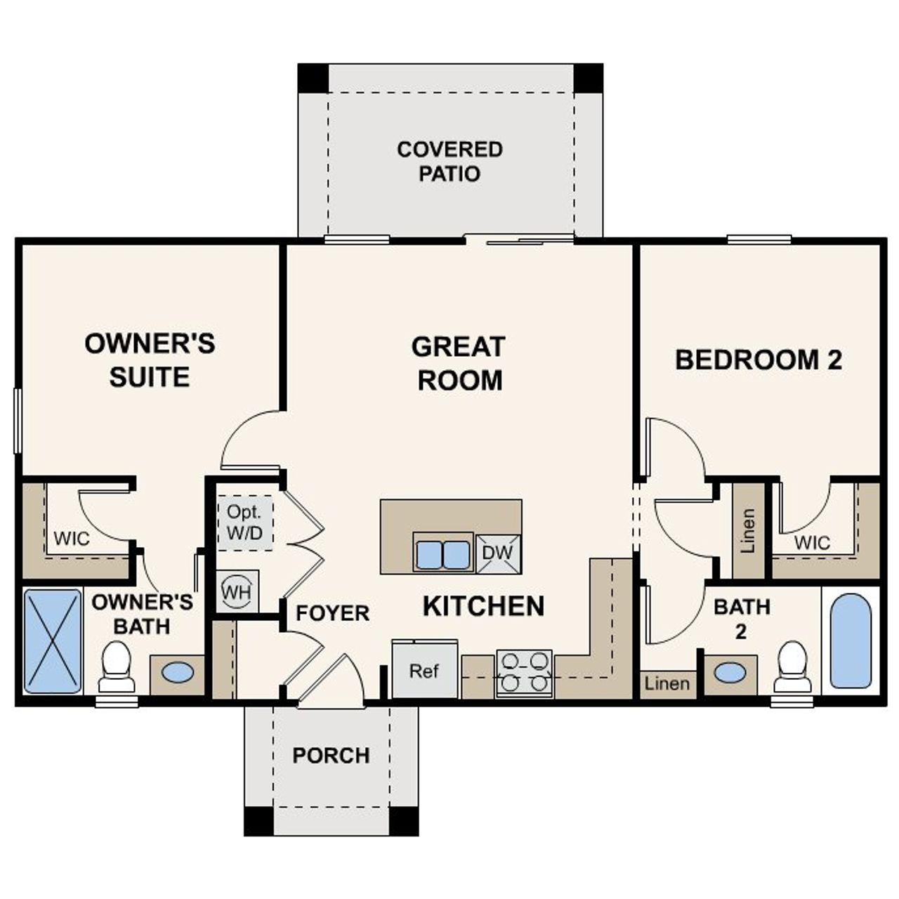 2D floor plan layout for the Bradshaw by Century Complete in Arizona City, Arizona City, AZ (Image 2). 2D floor plan layout for the Bradshaw by Century Complete in Arizona City, Arizona City, AZ (Image 2).
