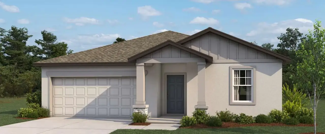 Representative exterior photo of a completed home built from the Reef by Ashton Woods in Berry Bay, Wimauma, FL (Image 2). Representative exterior photo of a completed home built from the Reef by Ashton Woods in Berry Bay, Wimauma, FL (Image 2).