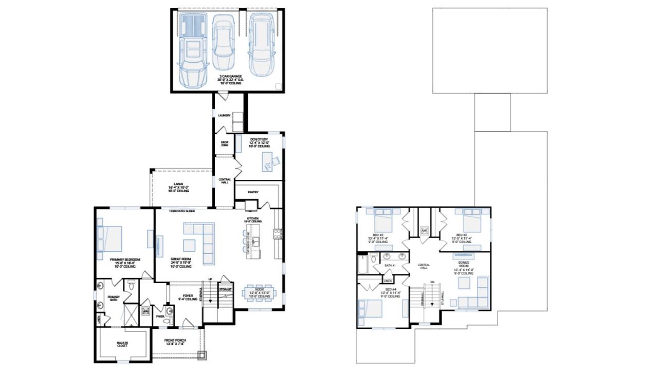 2D floor plan layout for the Sunrise by Cardel Homes in Seaflower, Bradenton, FL (Image 2). 2D floor plan layout for the Sunrise by Cardel Homes in Seaflower, Bradenton, FL (Image 2).