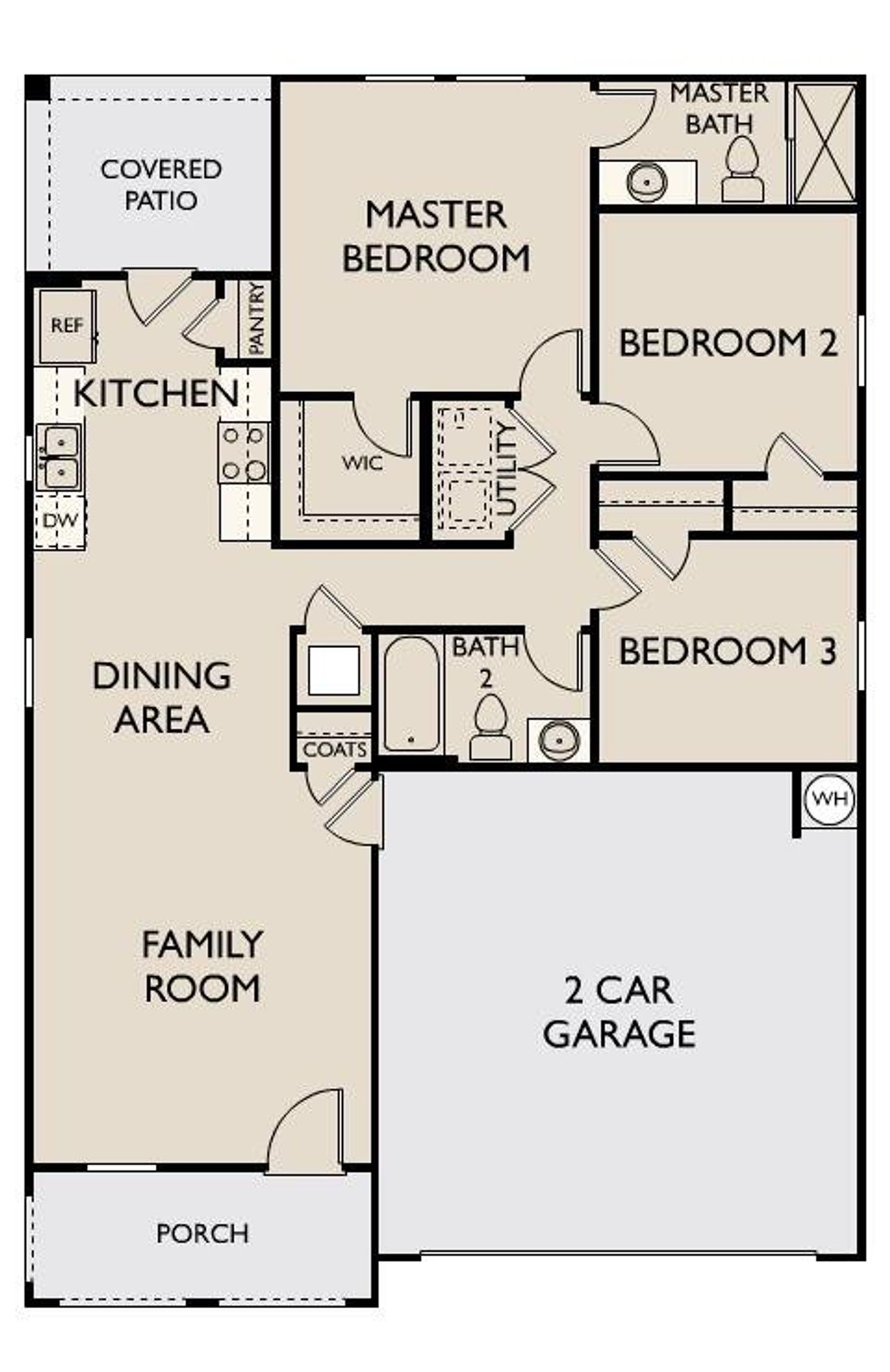 2D floor plan layout of this home in Pender Woods at Cane Bay, Summerville, SC (Image 2).