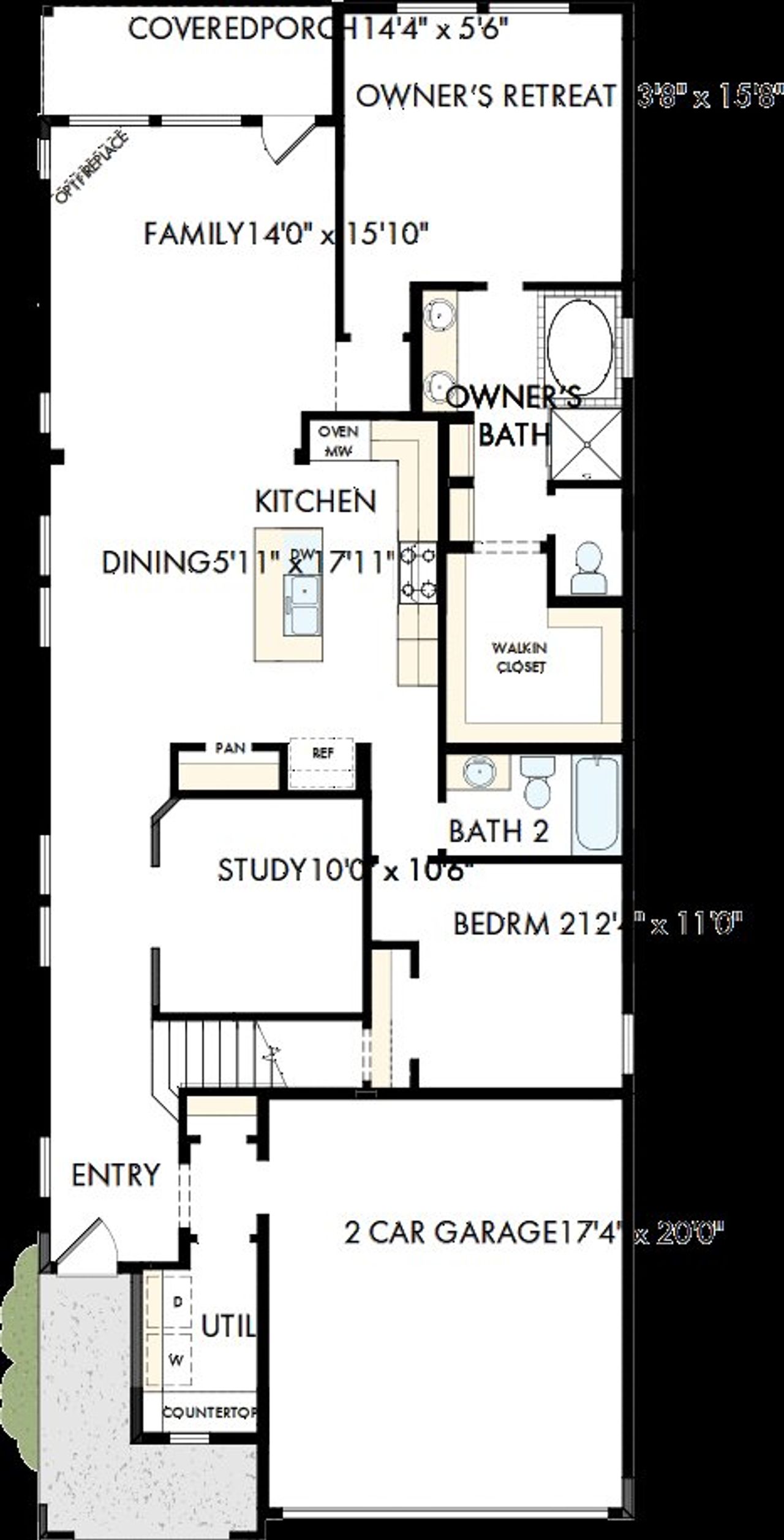 2D floor plan layout of this home in Solterra - Garden Series, Mesquite, TX (Image 2). 2D floor plan layout of this home in Solterra - Garden Series, Mesquite, TX (Image 2).