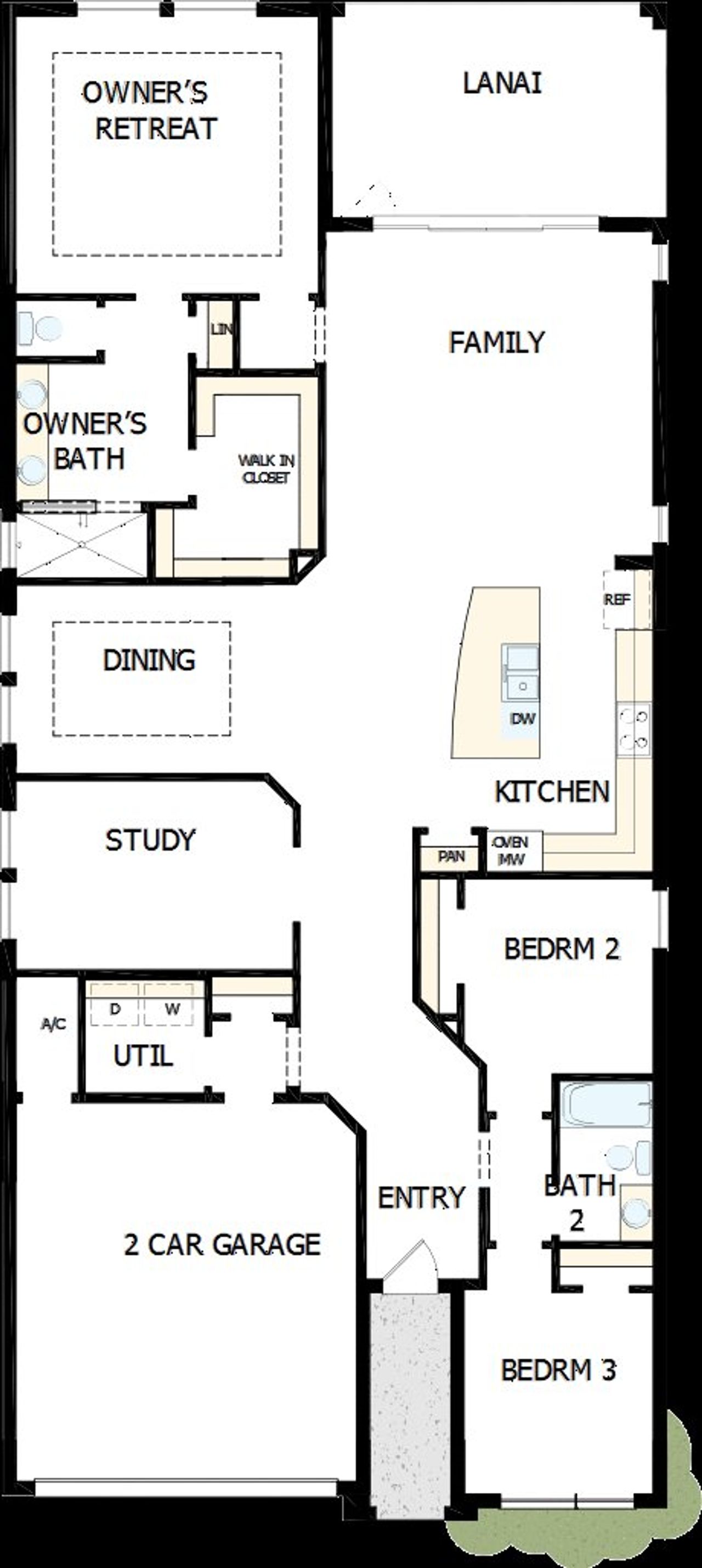2D floor plan layout of this home in North River Ranch - Cottage Series, Parrish, FL (Image 2).
