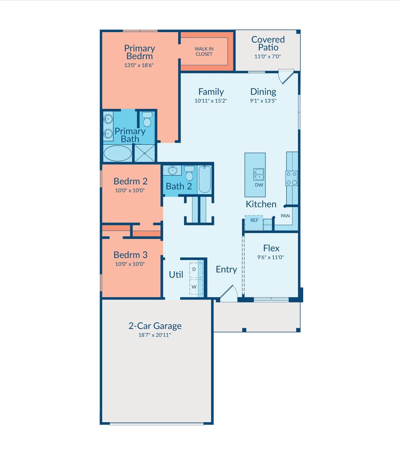 2D floor plan layout of this home in Crighton Cove, Conroe, TX (Image 2).