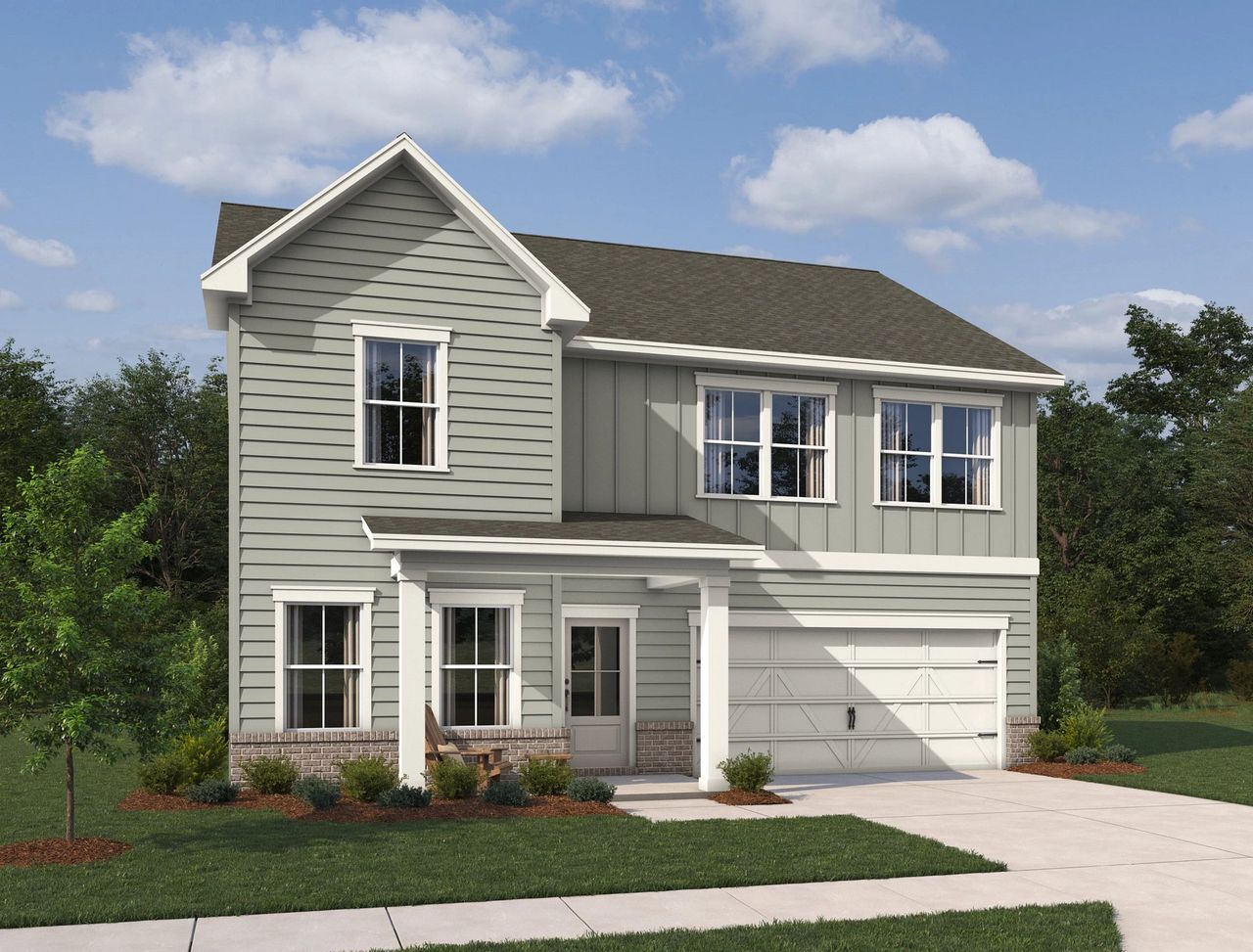 Representative exterior photo of a completed home built from the Astrid by Ashton Woods in The Pointe at Heron Bay, Locust Grove, GA (Image 2).