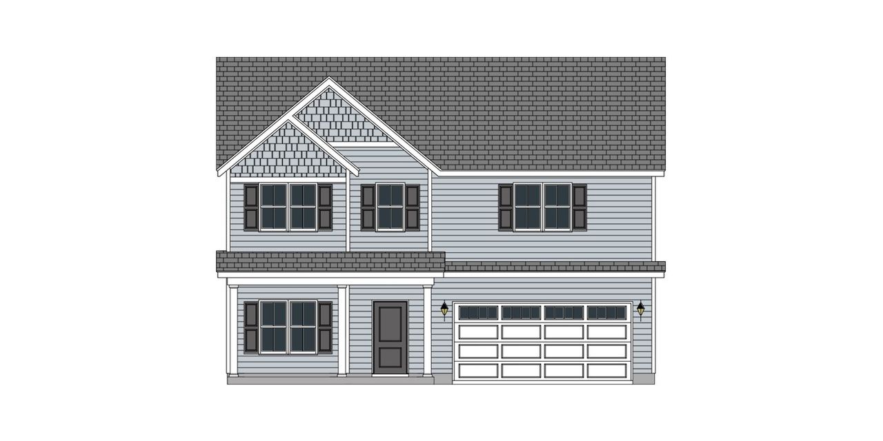 Front exterior of a new home in Davenport Farms, Winterville, NC, highlighting curb appeal (Image 2).