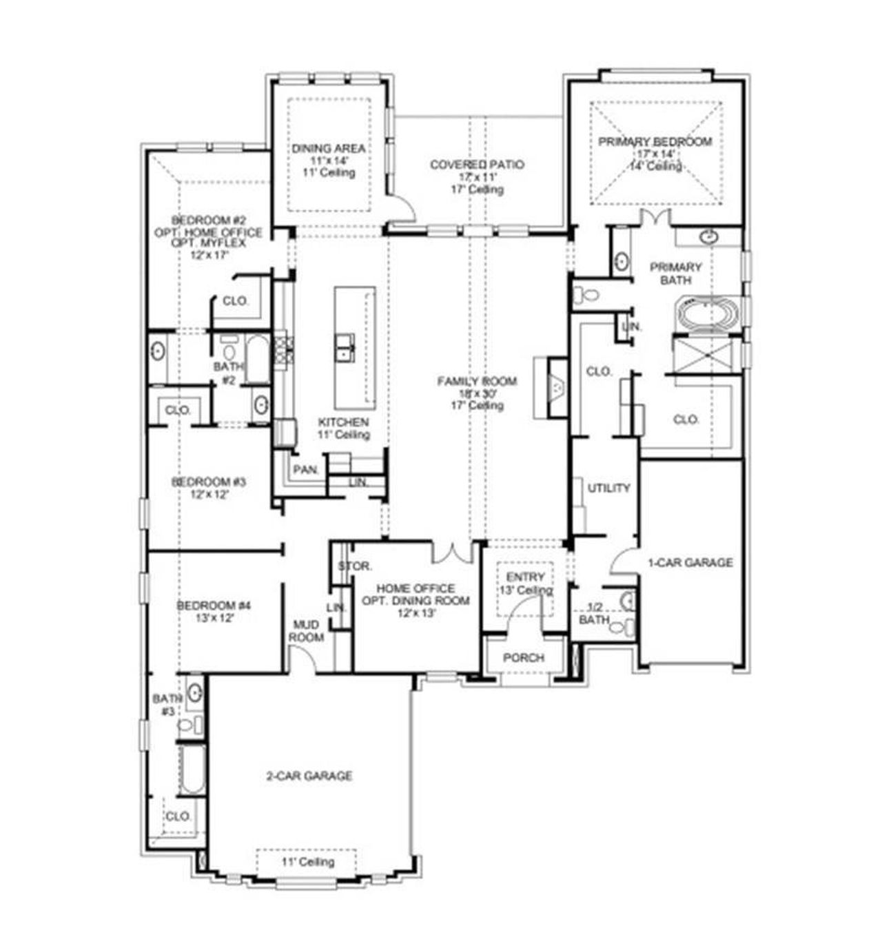 2D floor plan layout of this home in Briarley, Montgomery, TX (Image 2).
