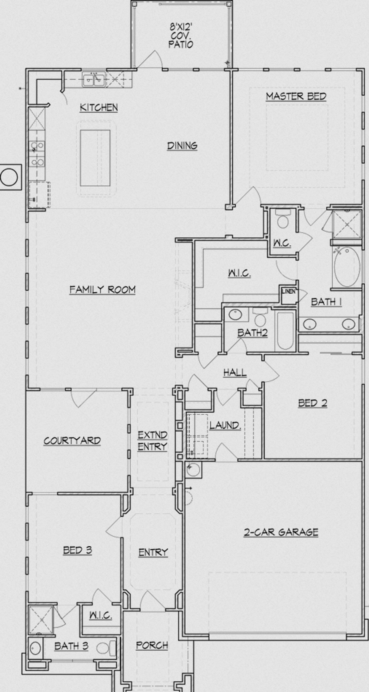 2D floor plan layout for the Plan 2110 by Texas Homes in The Enclave at Potranco Oaks, Castroville, TX (Image 2).