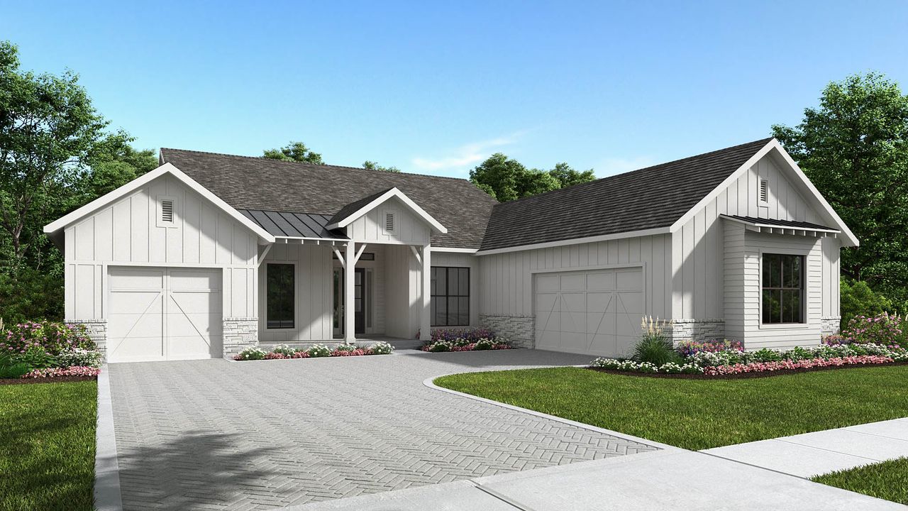 Representative exterior photo of a completed home built from the 3220F by Perry Homes in Southern Hills, Brooksville, FL (Image 2).
