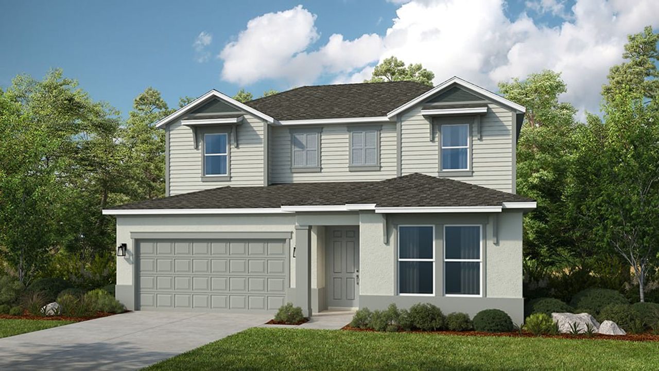 Representative exterior photo of a completed home built from the Rockport by Taylor Morrison in Sunbridge, Orlando, FL (Image 2). Representative exterior photo of a completed home built from the Rockport by Taylor Morrison in Sunbridge, Orlando, FL (Image 2).