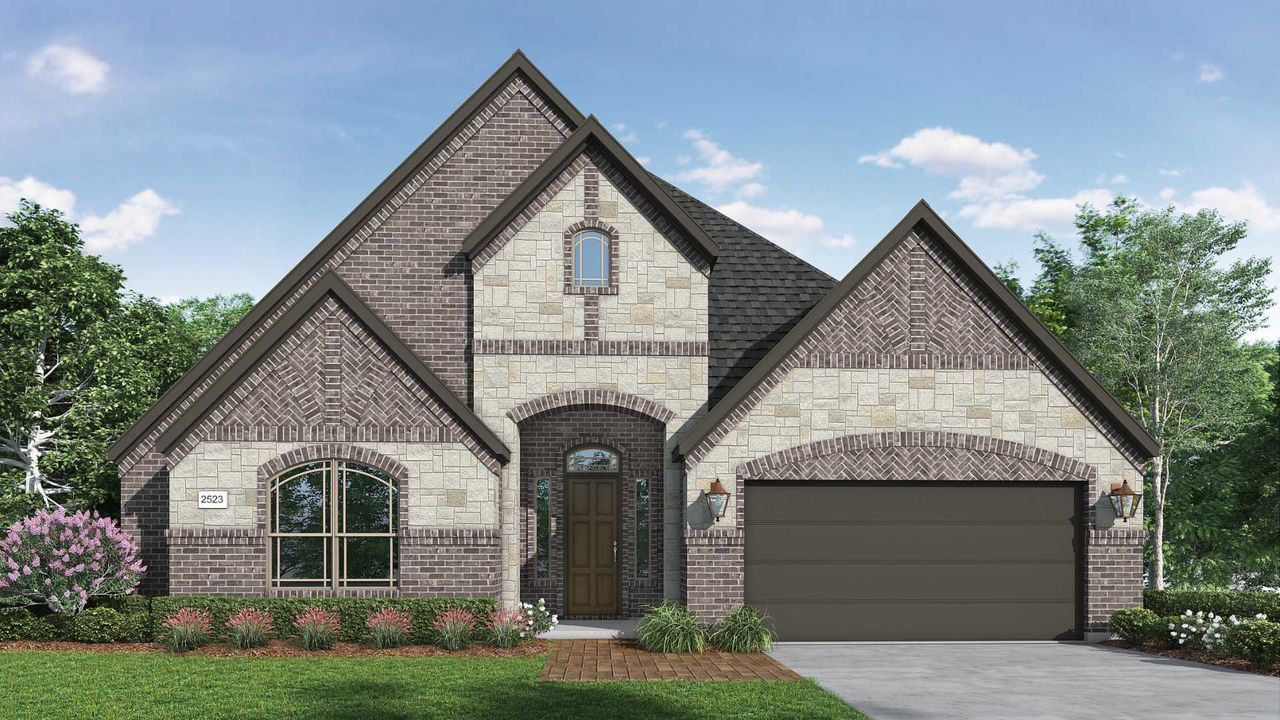 Representative exterior photo of a completed home built from the The Aleutian by Lillian Custom Homes in Brahman Ranch, Venus, TX (Image 2). Representative exterior photo of a completed home built from the The Aleutian by Lillian Custom Homes in Brahman Ranch, Venus, TX (Image 2).