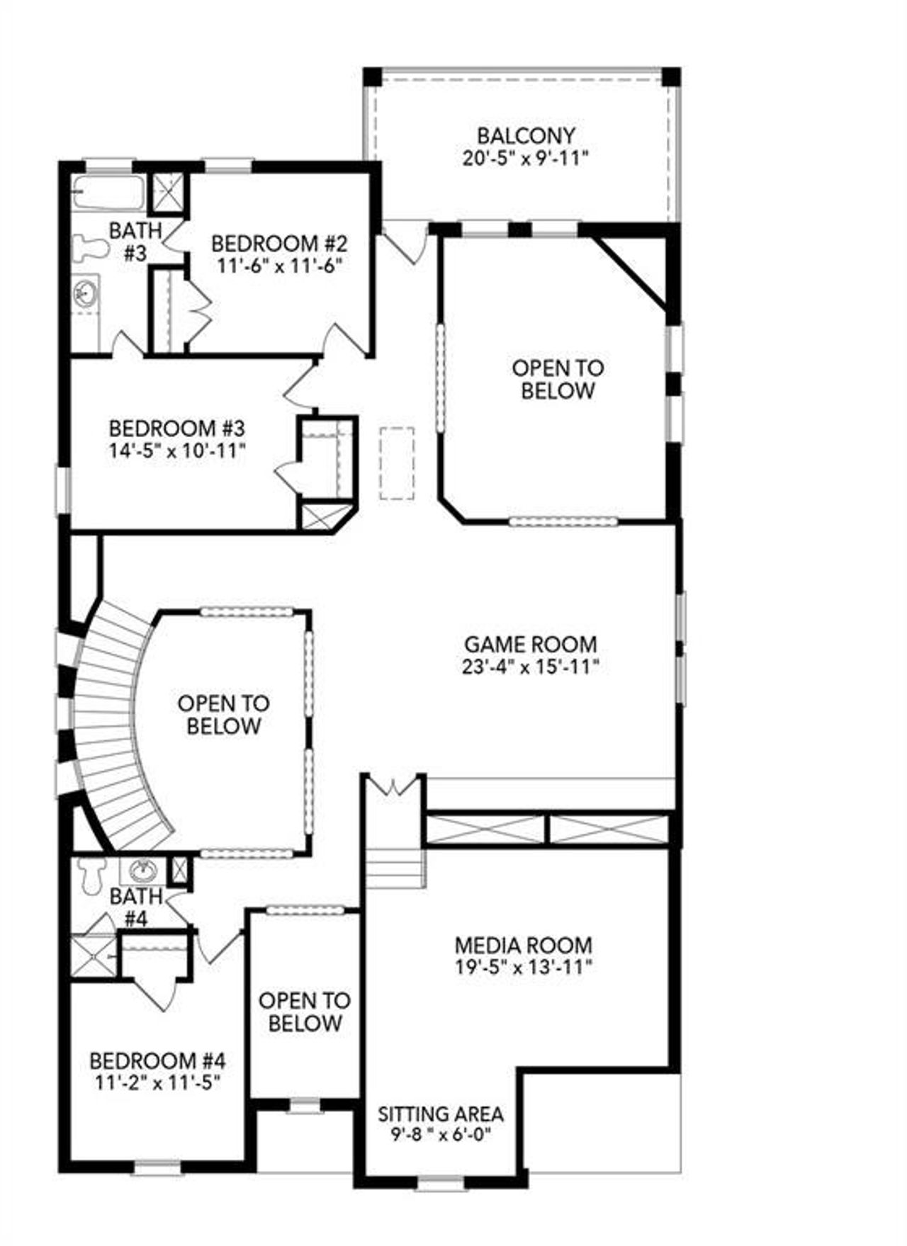 2D floor plan layout of this home in Timberbrook, Justin, TX (Image 2).