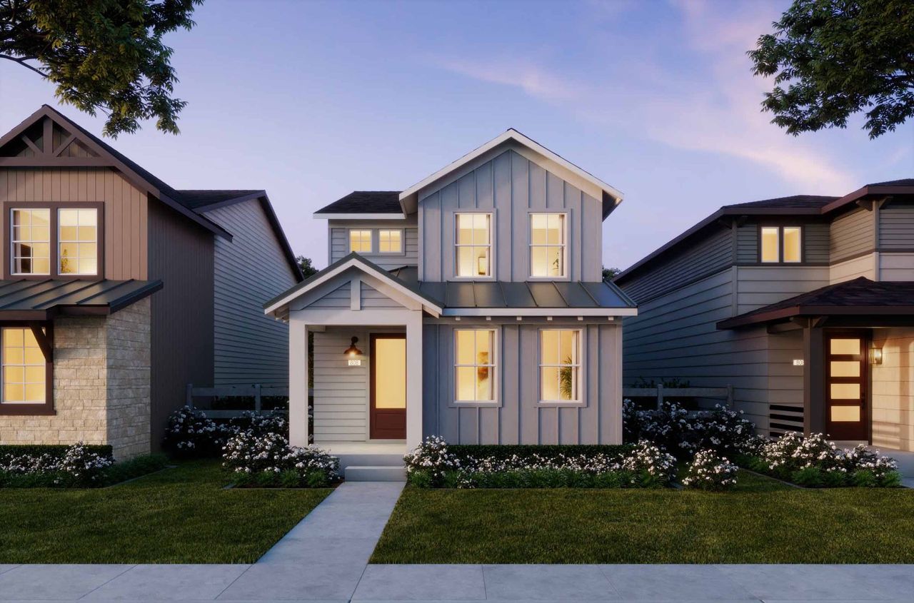 Representative exterior photo of a completed home built from the 3 by Risewell Homes in The Villas Collection at Sterling Ranch, Littleton, CO (Image 2). Representative exterior photo of a completed home built from the 3 by Risewell Homes in The Villas Collection at Sterling Ranch, Littleton, CO (Image 2).