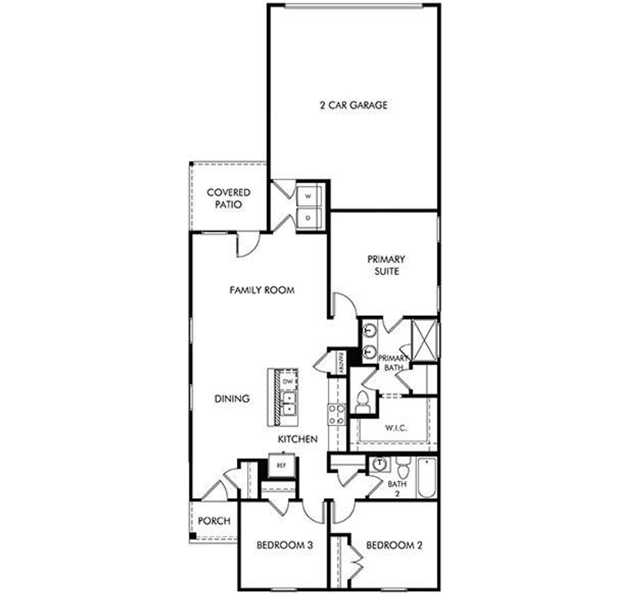 2D floor plan layout of this home in Cibolo Hills West - Spring Series, Fort Worth, TX (Image 2).
