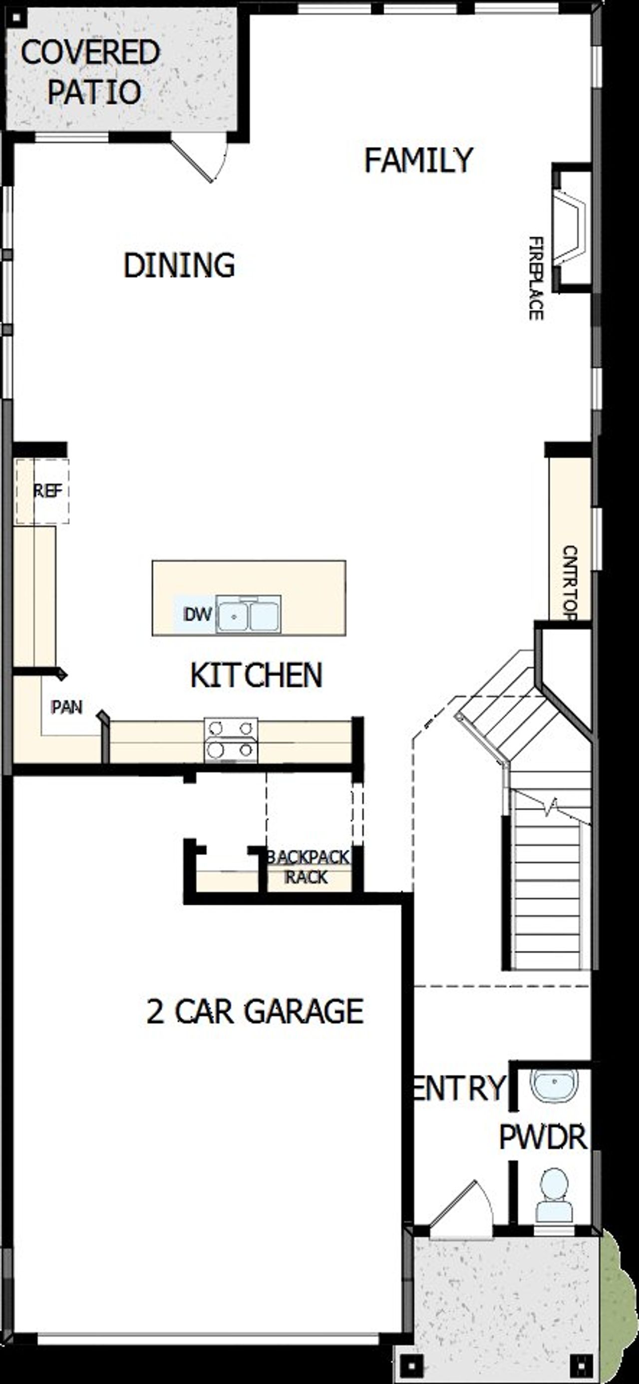 2D floor plan layout of this home in Revel Crossing at Wolf Ranch - The Panorama Collection, Colorado Springs, CO (Image 2).