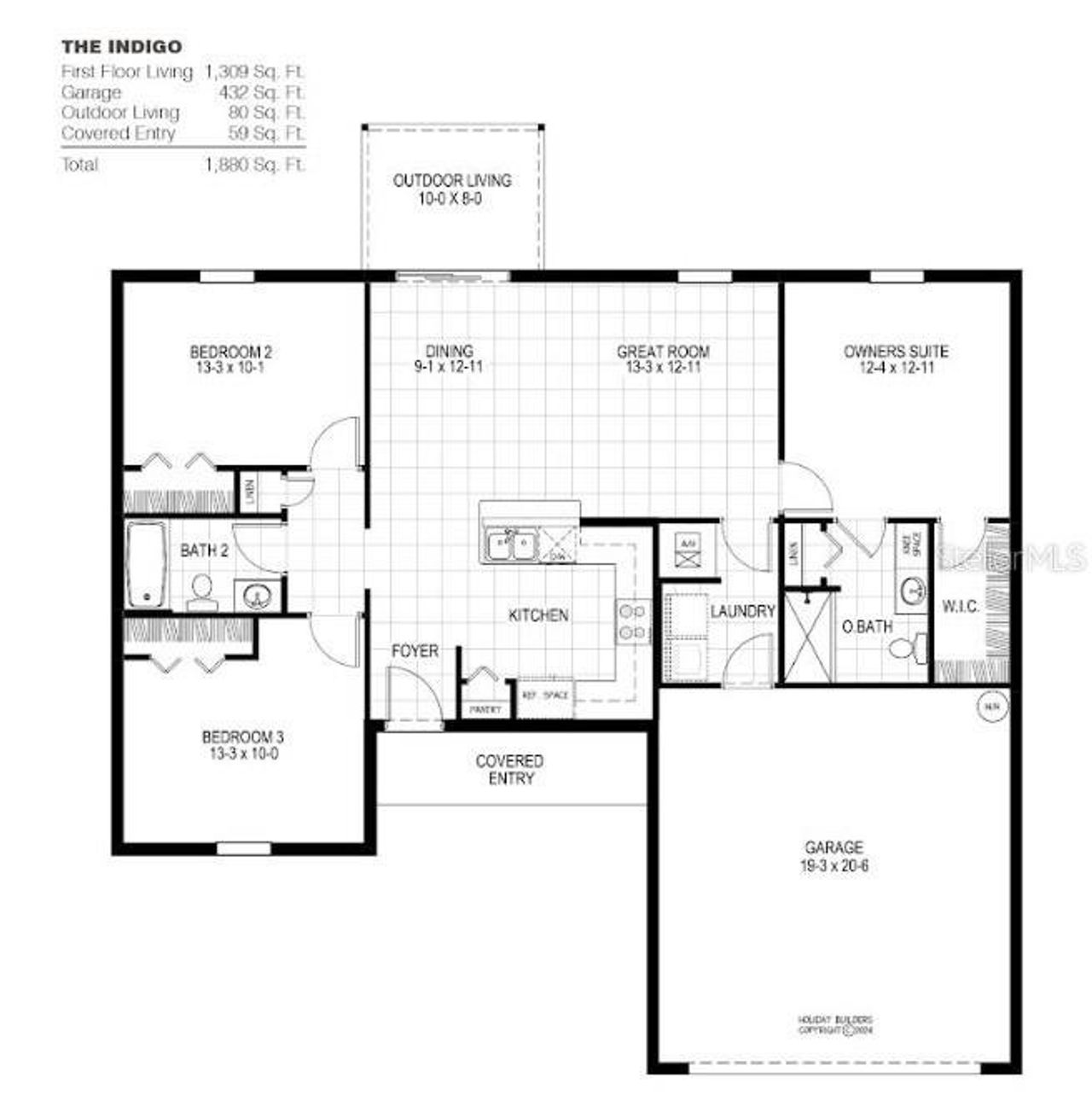 2D floor plan layout of this home in Spring Hill, Spring Hill, FL (Image 2).