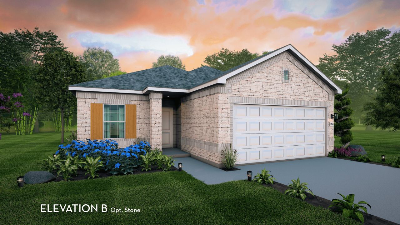 Representative exterior photo of a completed home built from the Comal by CastleRock Communities in Red Hawk Landing, San Antonio, TX (Image 2).