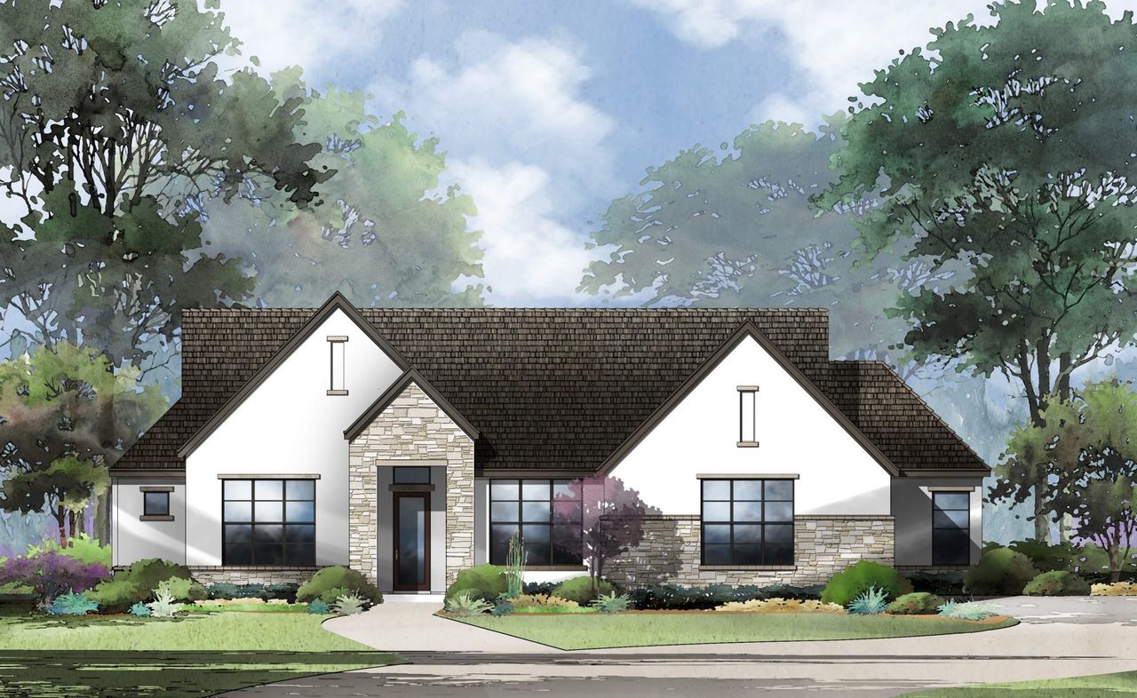 Representative exterior photo of a completed home built from the Ashlyn by Sitterle Homes in Belle Oaks, Bulverde, TX (Image 2). Representative exterior photo of a completed home built from the Ashlyn by Sitterle Homes in Belle Oaks, Bulverde, TX (Image 2).