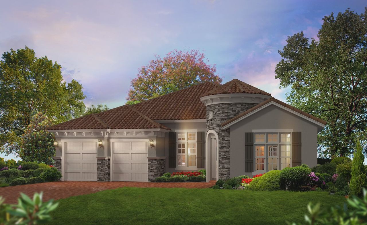 Representative exterior photo of a completed home built from the Costa Mesa - Elite Series | 60' Wide Lots by ICI Homes in The Conservatory at Hammock Beach, Palm Coast, FL (Image 2).