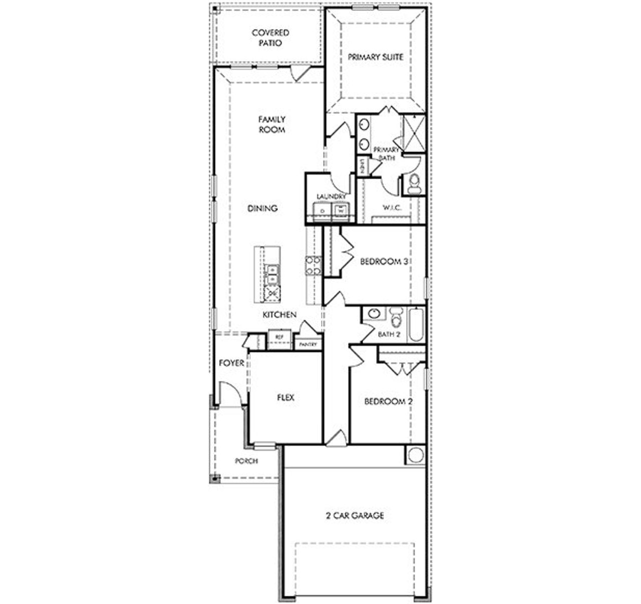 2D floor plan layout for the The Pinnacle (347) by Meritage Homes in Sundance Cove - Traditional Series, Crosby, TX (Image 2). 2D floor plan layout for the The Pinnacle (347) by Meritage Homes in Sundance Cove - Traditional Series, Crosby, TX (Image 2).