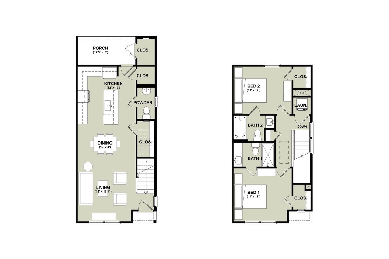 2D floor plan layout for the Plan A by Prosperity Builders in Twin Rivers Towns, Charleston, SC (Image 2).