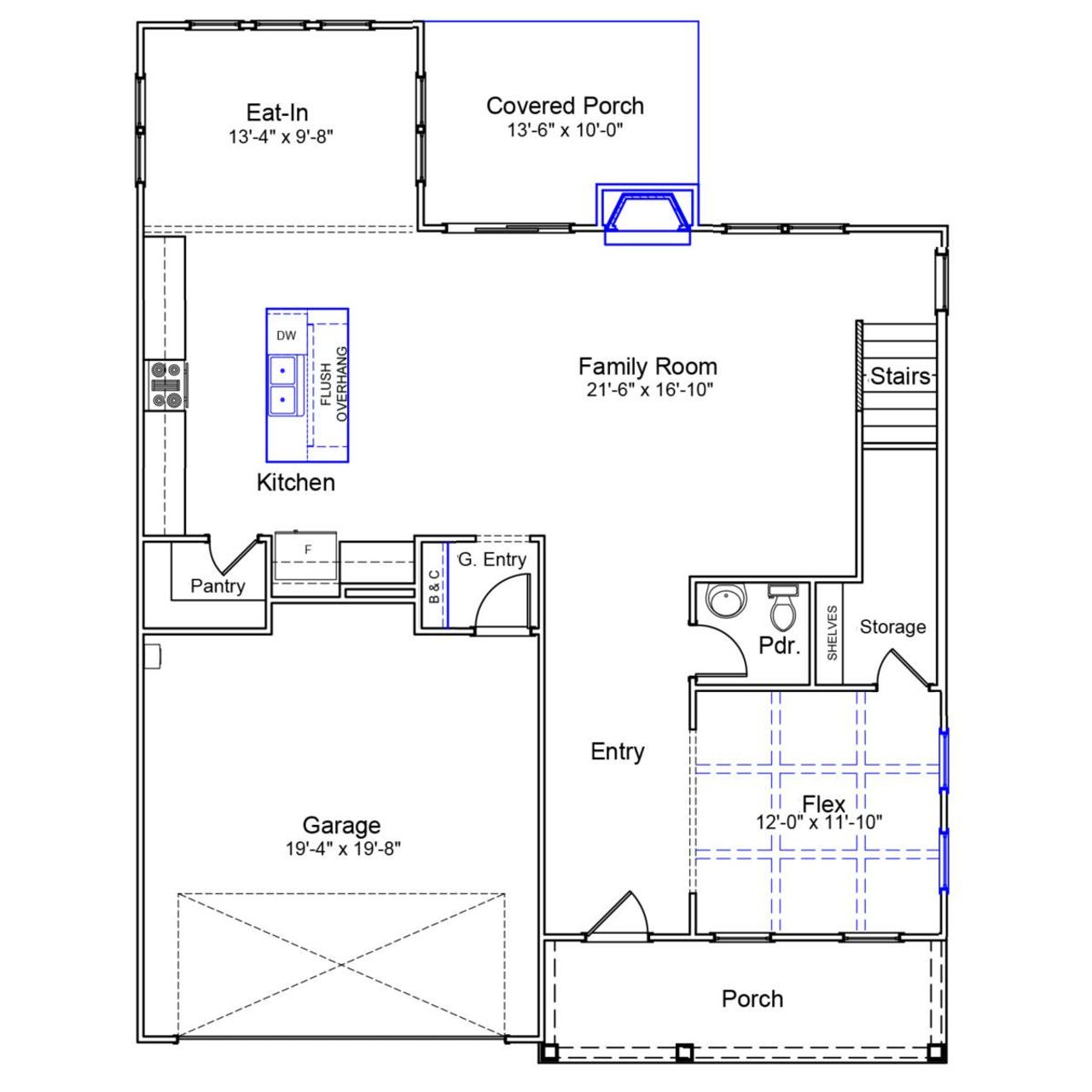 2D floor plan layout of this home in Pebble Branch, Chapin, SC (Image 2).