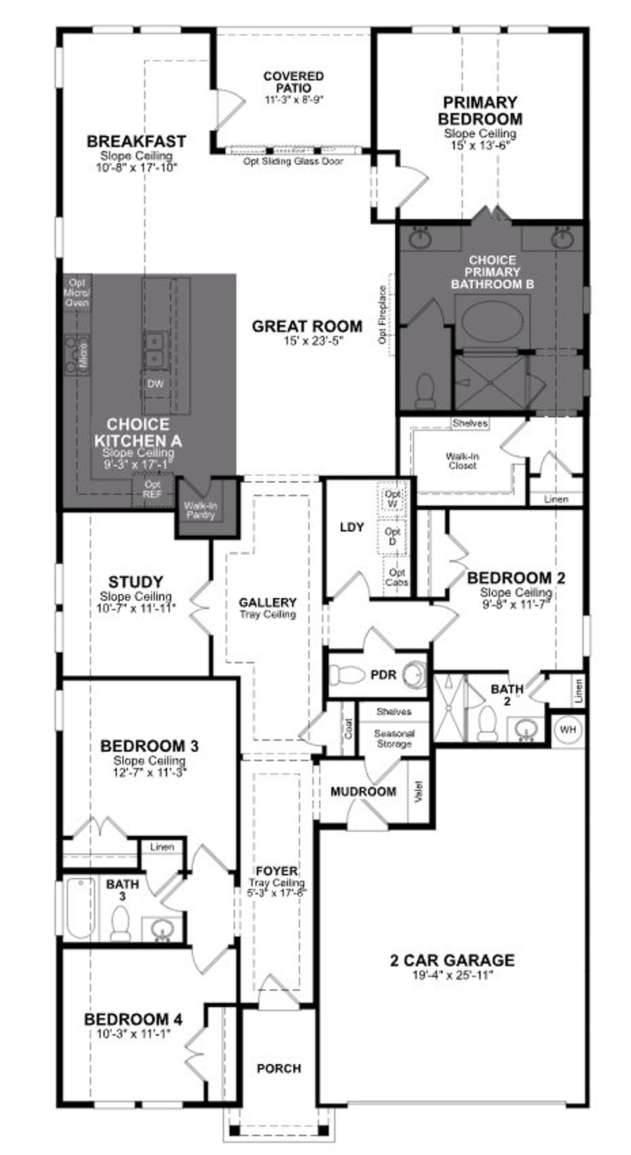 2D floor plan layout of this home in Venado Crossing, Cibolo, TX (Image 2).