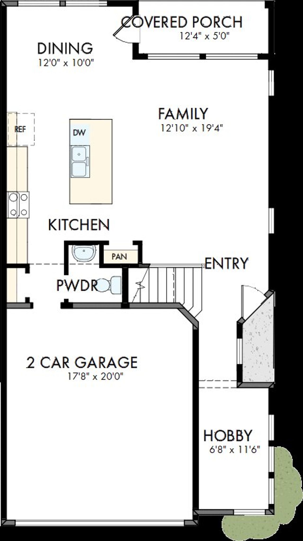 2D floor plan layout of this home in Retreat at Oak Park, Houston, TX (Image 2).