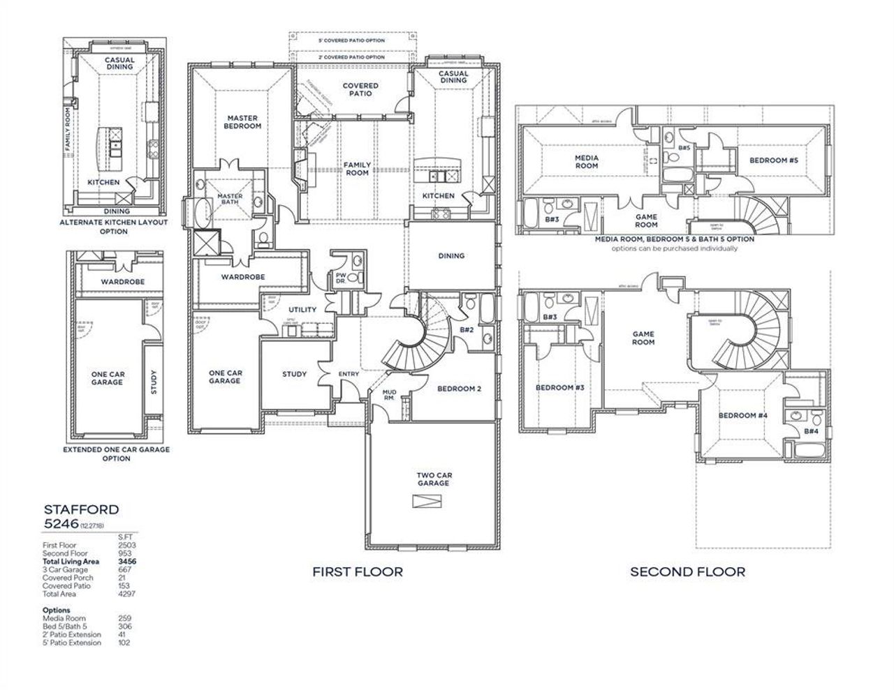 2D floor plan layout of this home in Estates at Rockhill, Frisco, TX (Image 2).