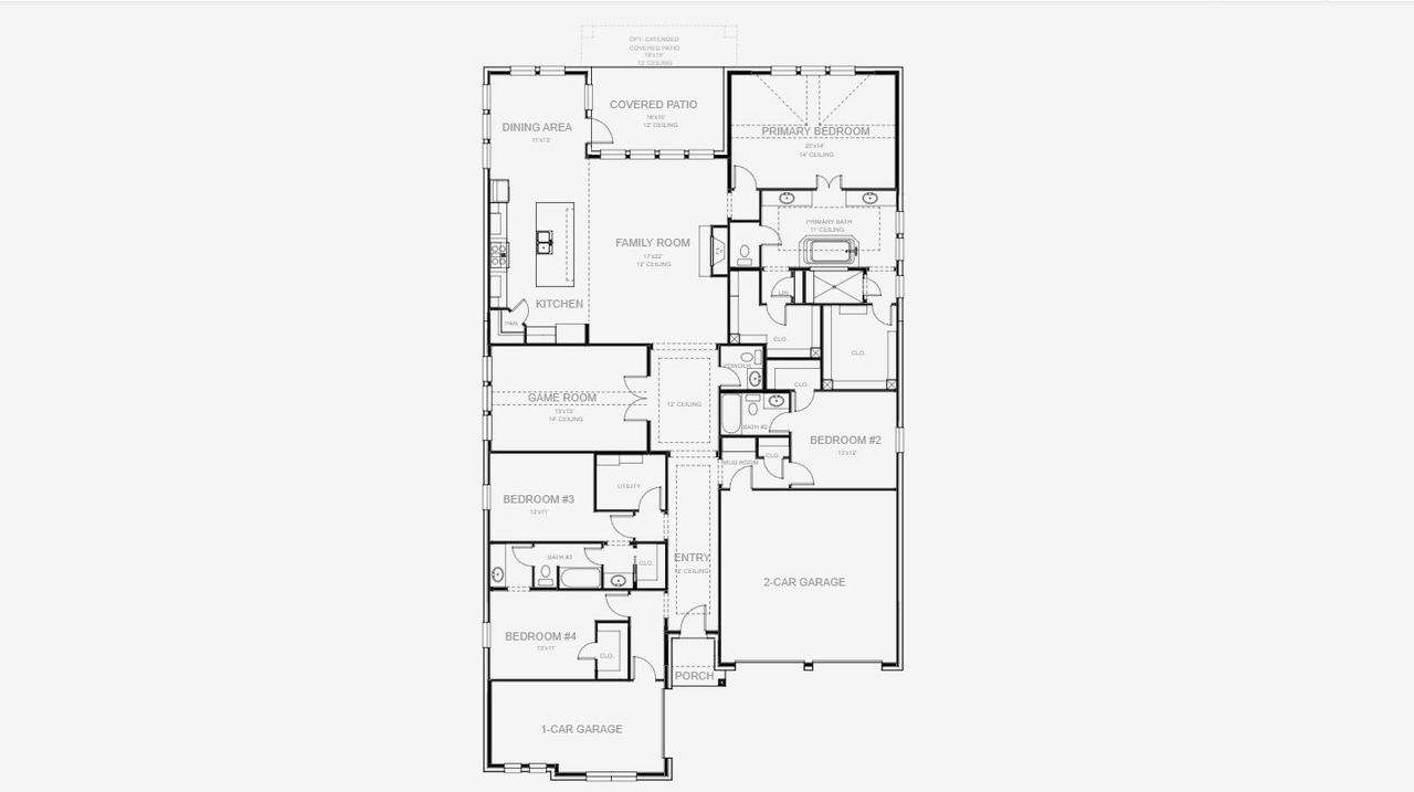 2D floor plan layout for the 517A by Britton Homes in Fields 60', Frisco, TX (Image 2).