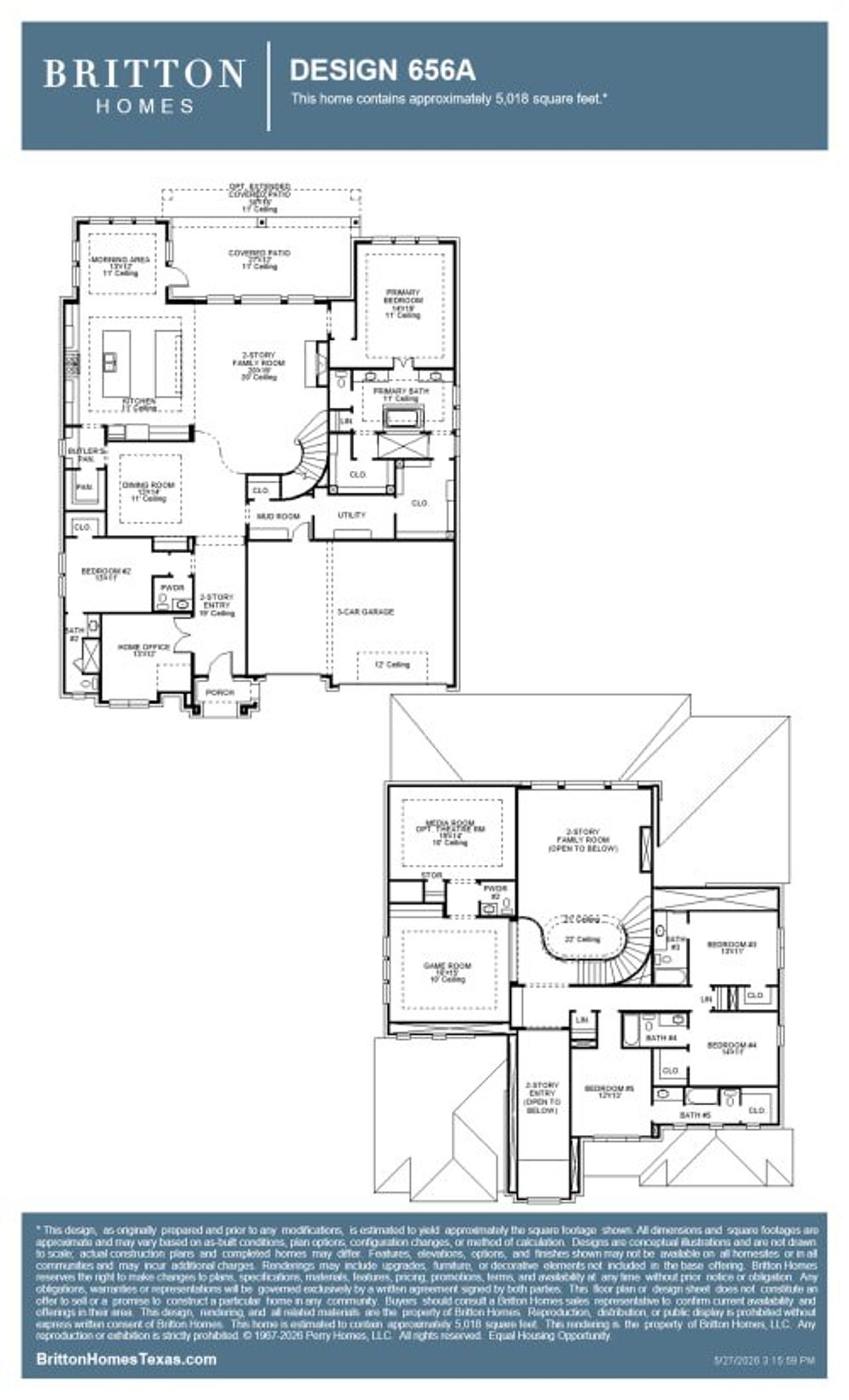 2D floor plan layout of this home in Walsh, Fort Worth, TX (Image 2).