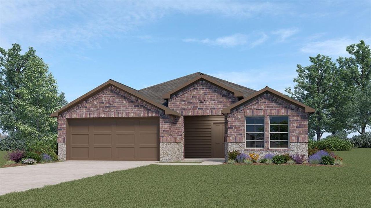 Front exterior of a new home in Riverfield, Josephine, TX, highlighting curb appeal (Image 2).