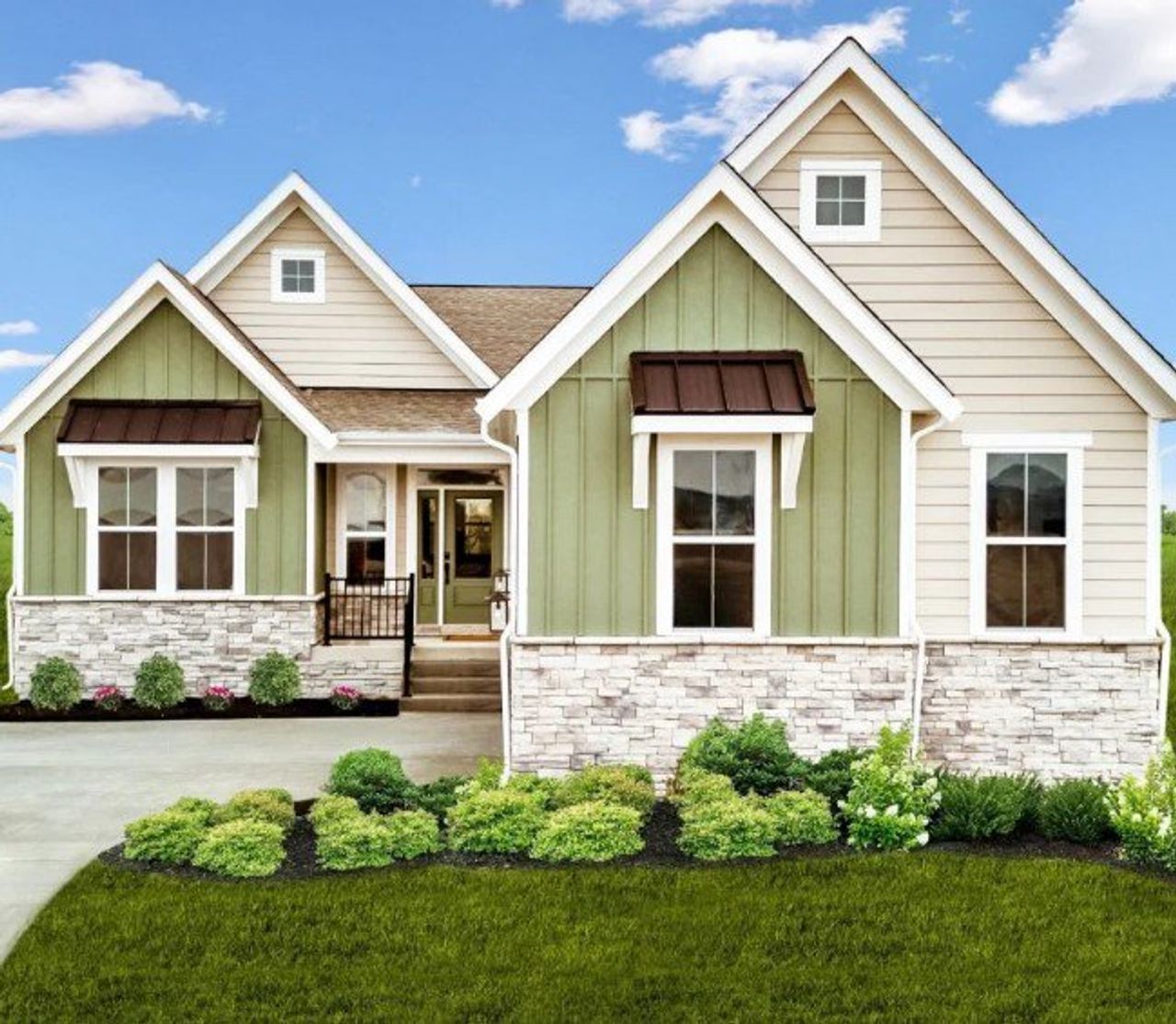 Representative exterior photo of a completed home built from the Morgan by Fischer Homes in Savannah Lakes, Hiram, GA (Image 2). Representative exterior photo of a completed home built from the Morgan by Fischer Homes in Savannah Lakes, Hiram, GA (Image 2).