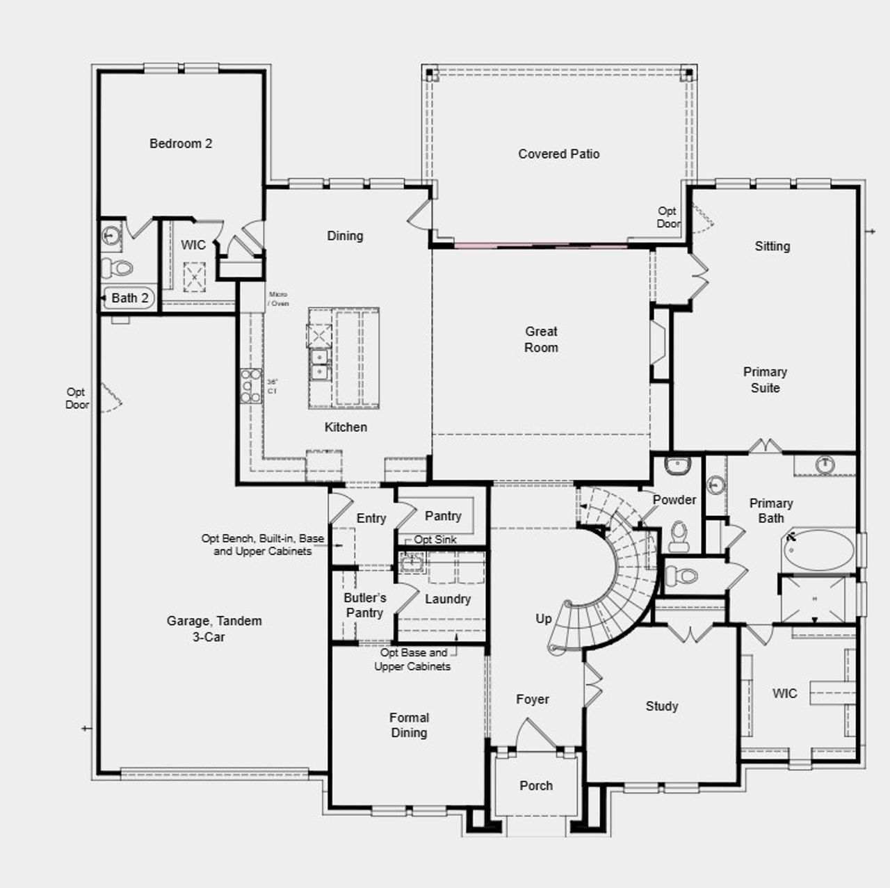 2D floor plan layout for the Laguna by Taylor Morrison in Travisso Florence Collection, Leander, TX (Image 2).
