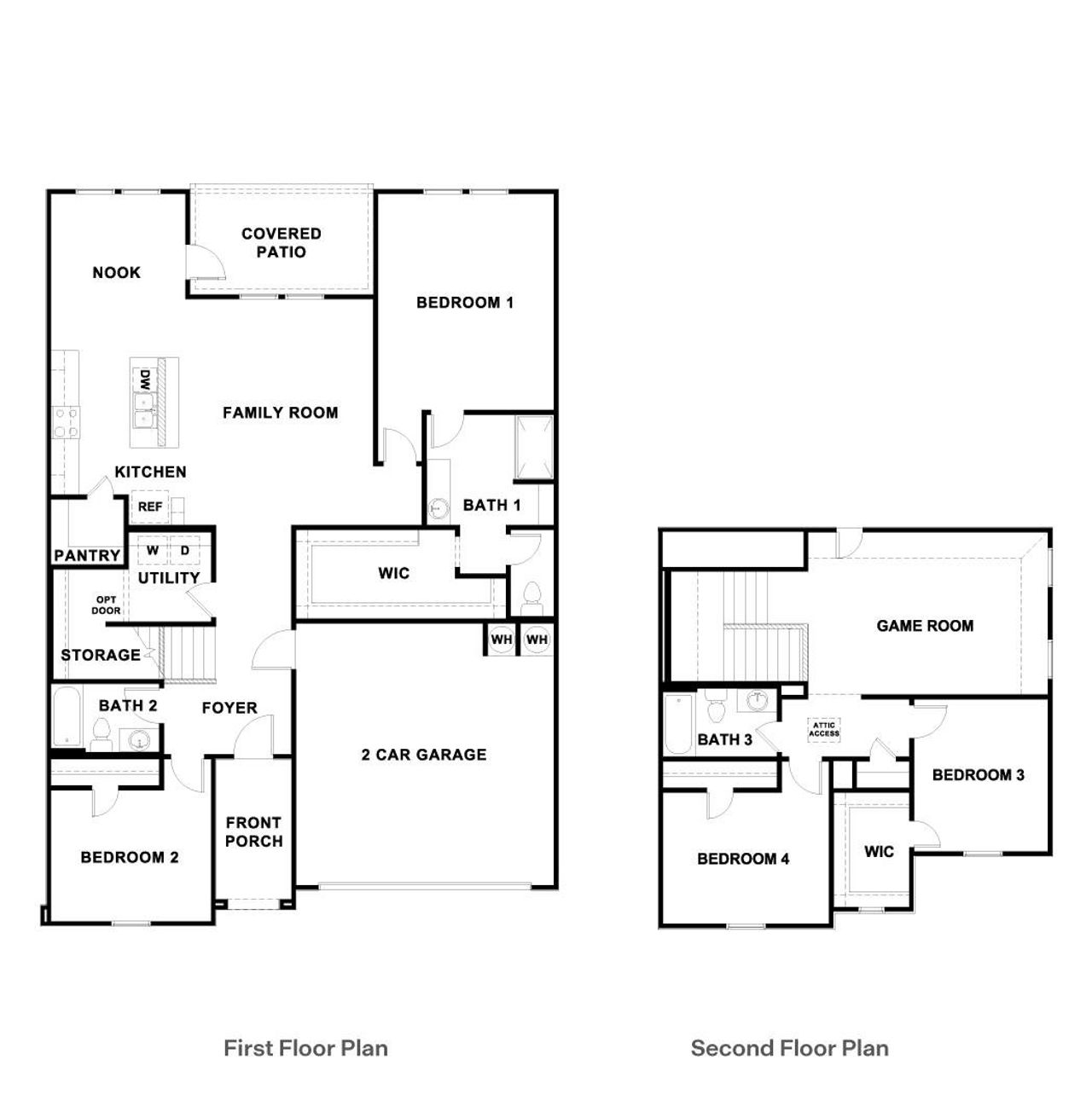 2D floor plan layout of this home in Durango, Mustang Ridge, TX (Image 2).