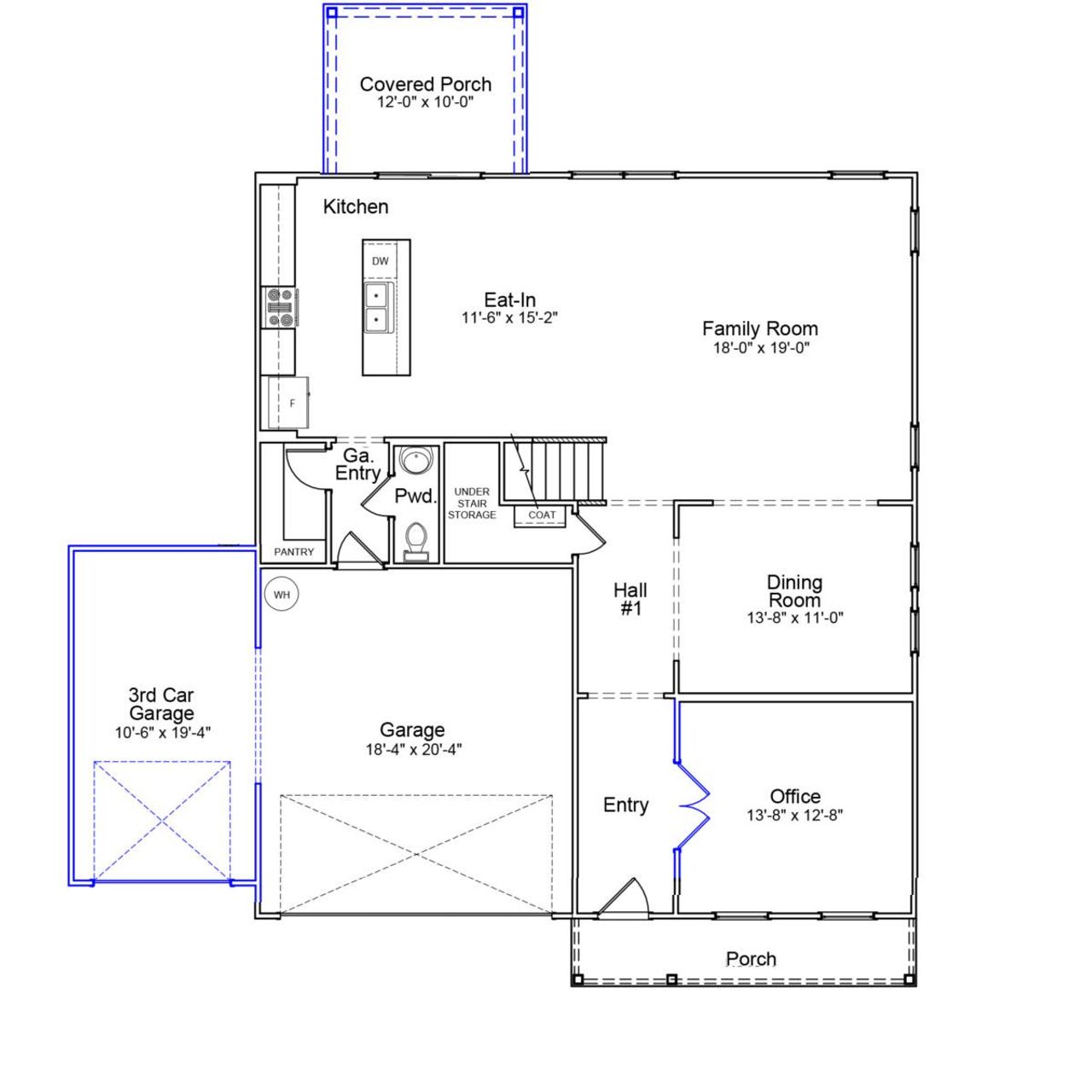 2D floor plan layout of this home in Radley Place, Chesnee, SC (Image 2).