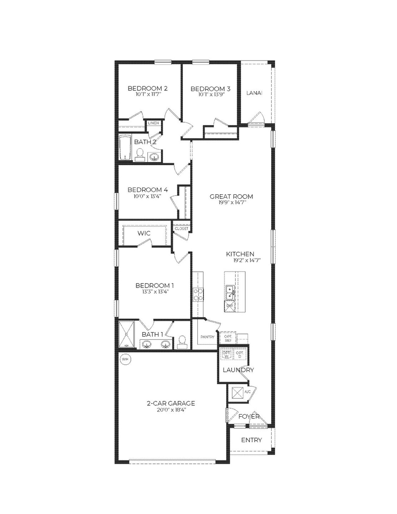 2D floor plan layout of this home in Waterford, Brooksville, FL (Image 2). 2D floor plan layout of this home in Waterford, Brooksville, FL (Image 2).