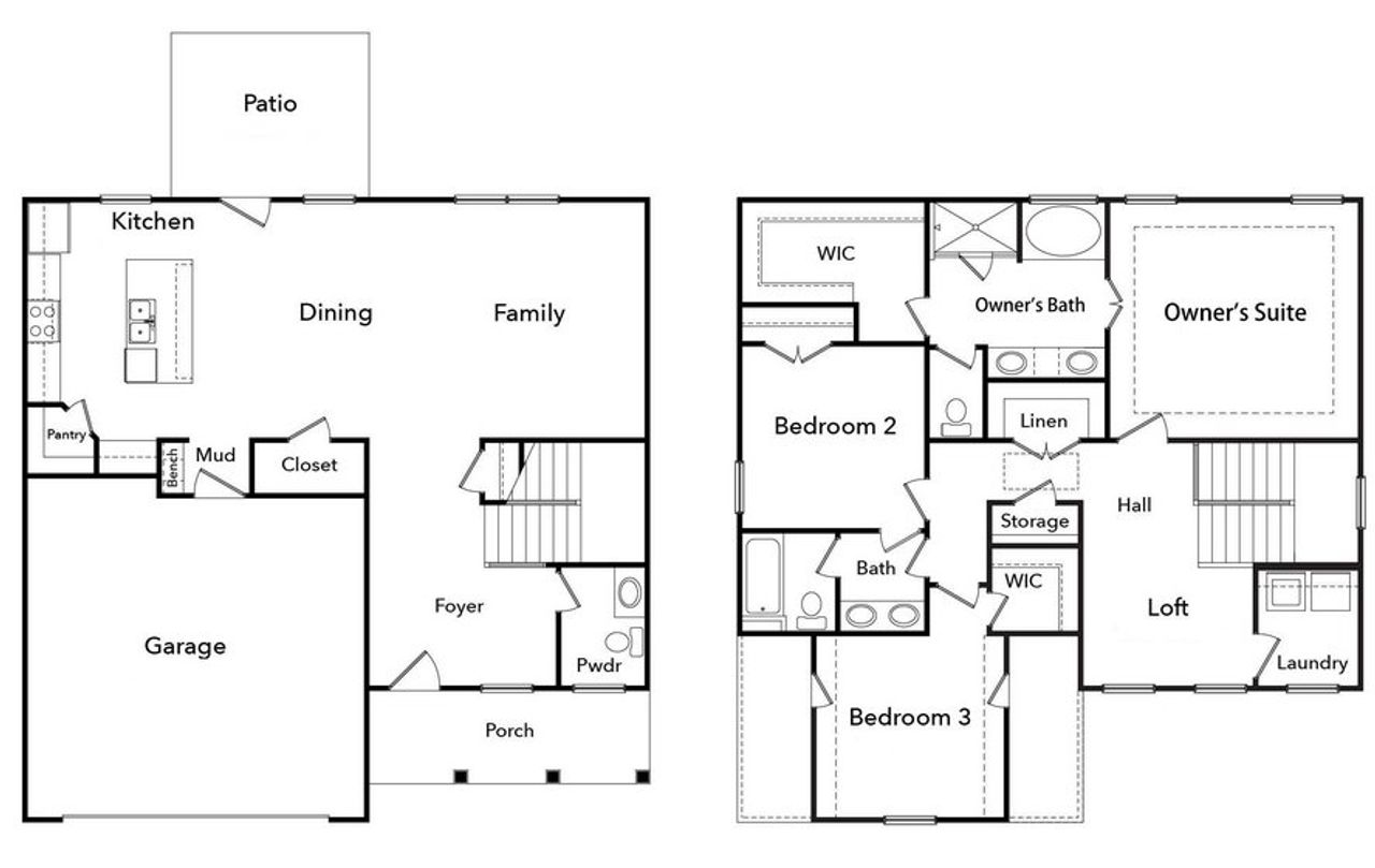 2D floor plan layout for the Ansley by Create Homes in Jefferson Street, Austell, GA (Image 2).