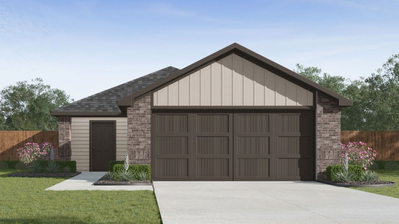 Representative exterior photo of a completed home built from the Barton by D.R. Horton in Silverthorne, Conroe, TX (Image 2). Representative exterior photo of a completed home built from the Barton by D.R. Horton in Silverthorne, Conroe, TX (Image 2).