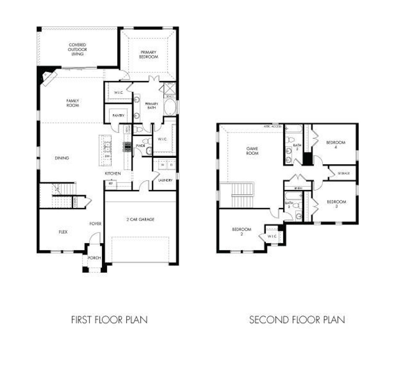 2D floor plan layout of this home in Ashford Park - Texana Series, Corinth, TX (Image 2). 2D floor plan layout of this home in Ashford Park - Texana Series, Corinth, TX (Image 2).