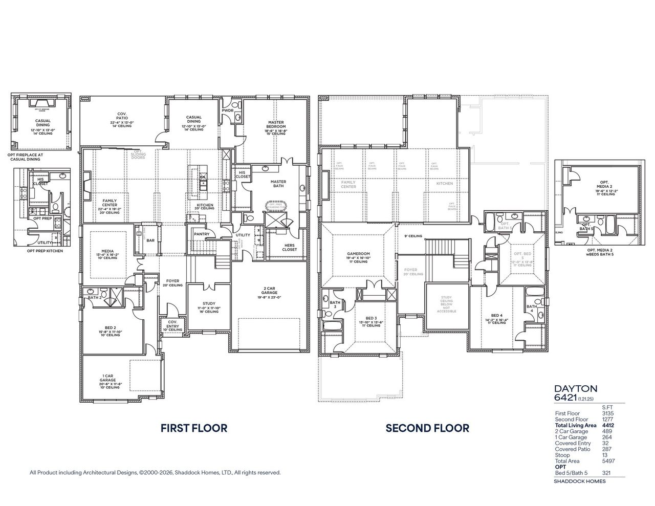2D floor plan layout of this home in Park Place - 80' Lots, Prosper, TX (Image 2).